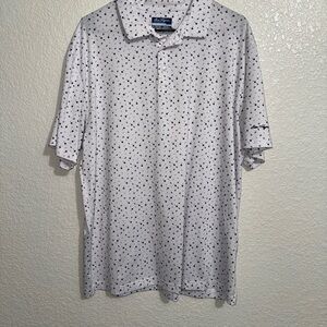 Hogan White and Black Patterned Polo Shirt